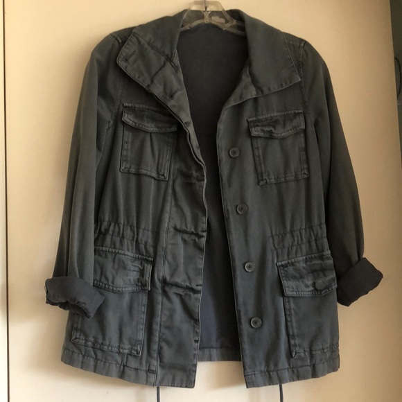 ECOTE Grey/Blue Cargo Jacket SIZE XS With buttons and pockets - Picture 3 of 15